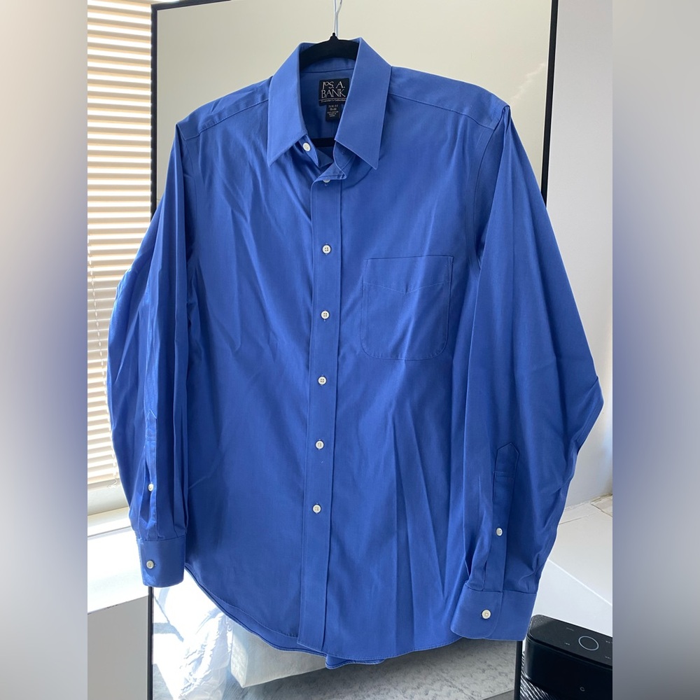 Jos. A. Bank - Blue 100% Cotton Button Down Shirt - Size 15 Neck - 33